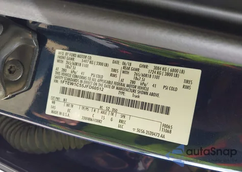 2018 Ford F-150 Lariat из США, поврежденный, VIN 1FTEW1C55JFD60512